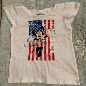 NWT Baby Gap Disney Minnie Mouse American Flag Short Sleeve Tee Top Toddler Girl